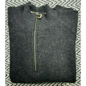 Smartwool Mens Gray Wool Half-Zip Pullover Sweater M Ribbed Collar & Cuffs
